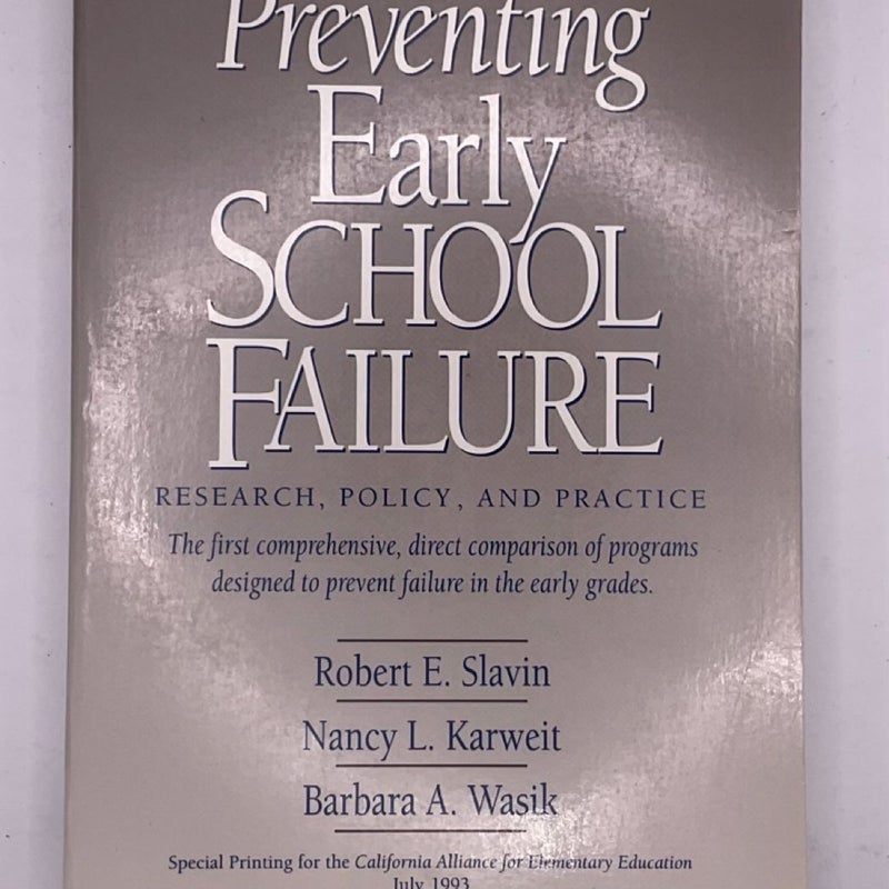 Preventing Early School Failure