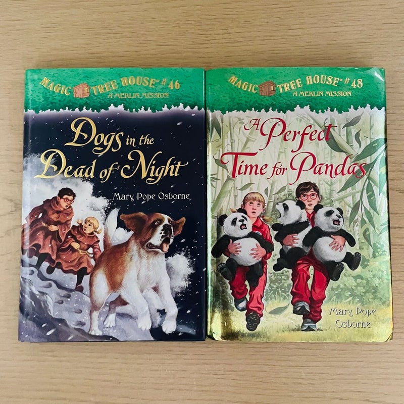 Magic Tree House Bundle-Lot of 2; Dogs in the Dead of Night (46), A Perfect Time for Pandas (48)