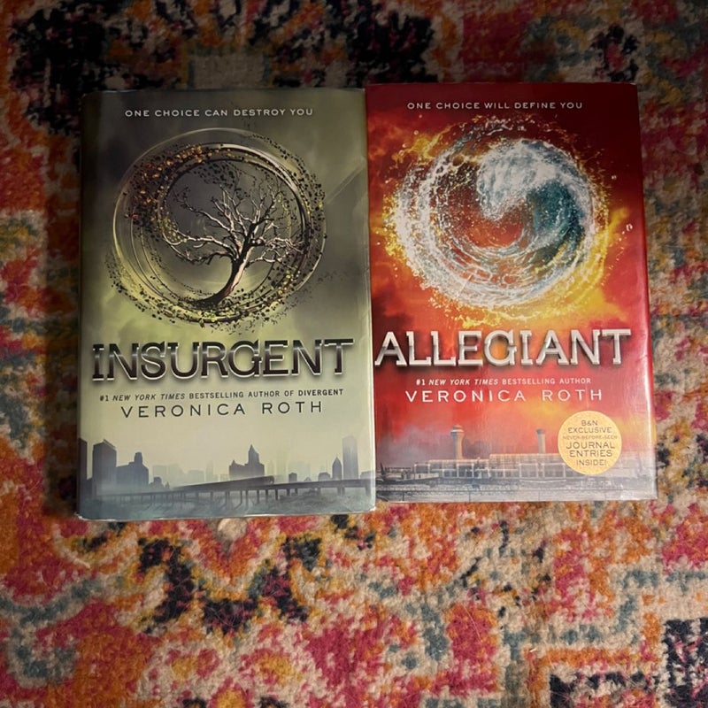 Divergent Series Books 2-3 Insurgent and Allegiant first edition Hardcover VG