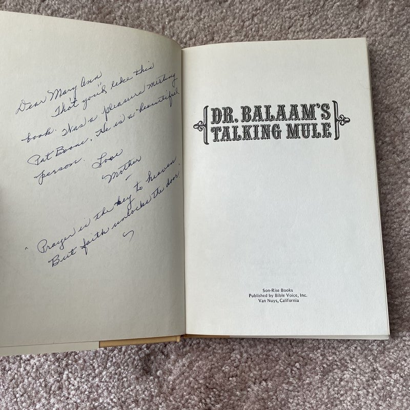 SIGNED Dr. Balaam's Talking Mule