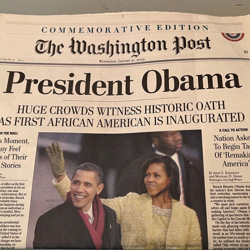 Washington Post President Obama Commemorative Edition, Jan 21, 2009 