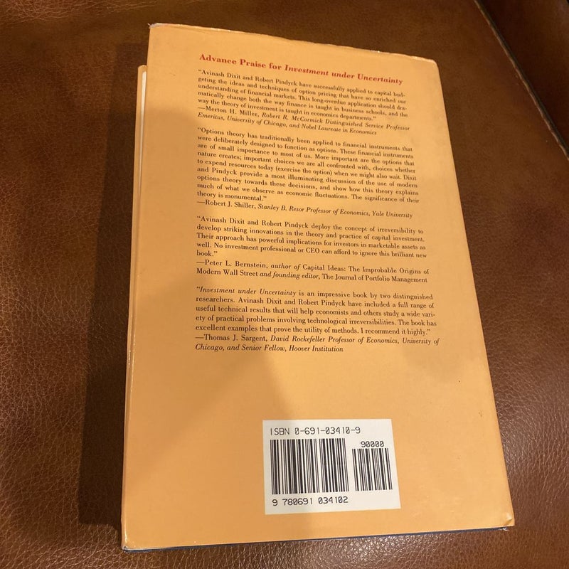 Investment under Uncertainty by Robert K. Dixit, Robert S. Pindyck