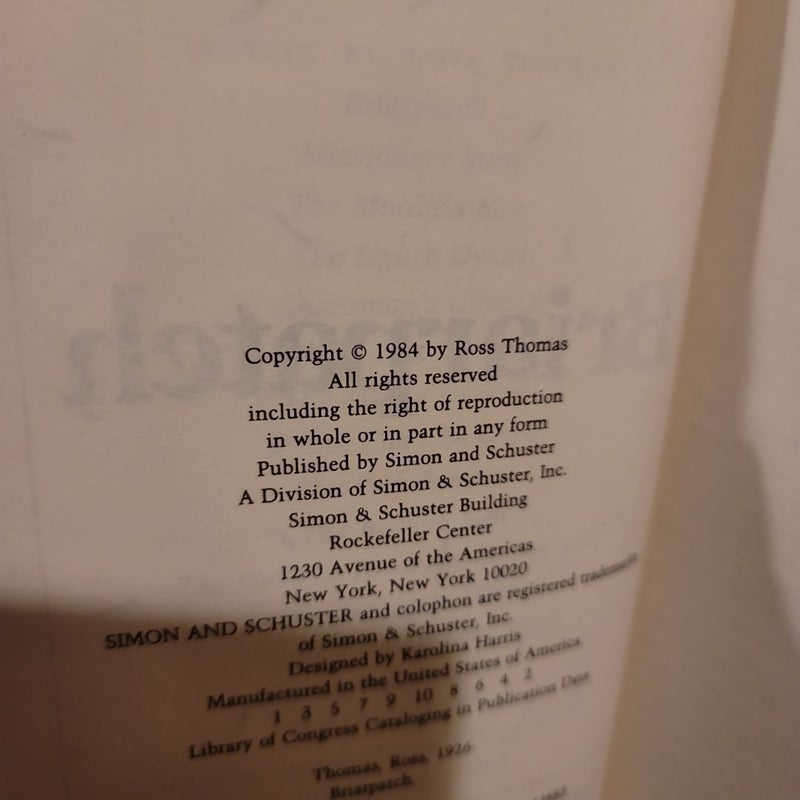 *VINTAGE 1984, EX-LIBRARY* Briarpatch by Ross Thomas