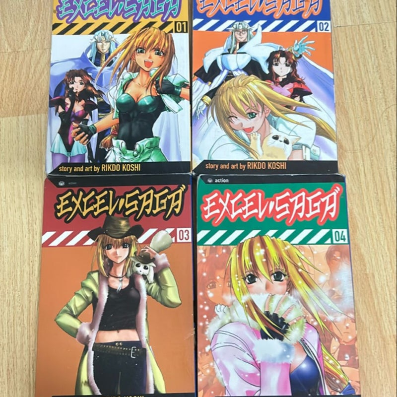 Excel Saga, Vol. 1, 2, 3, & 4