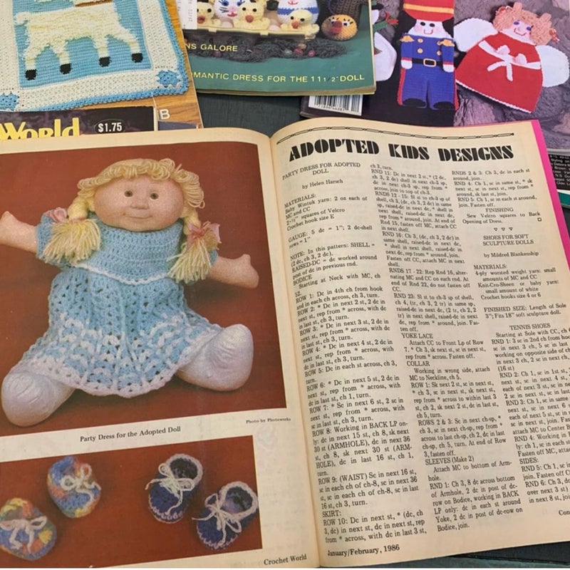 9 Crochet World Magazines from 1986