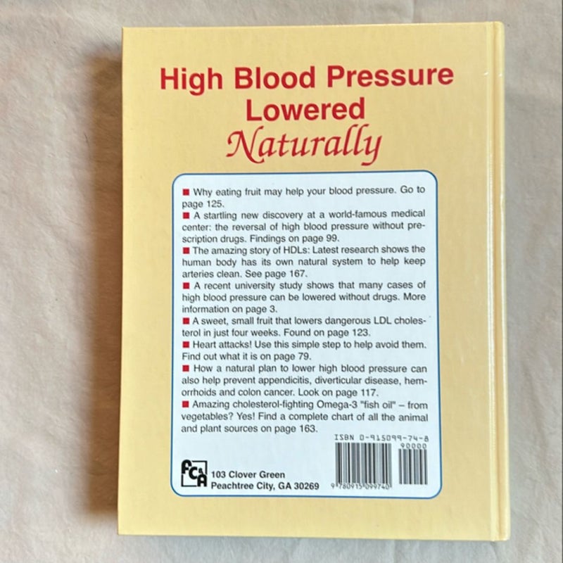 High Blood Pressure Lowered Naturally