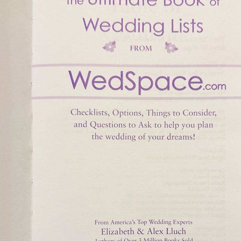 The Ultimate Book of Wedding Lists from WedSpace. com