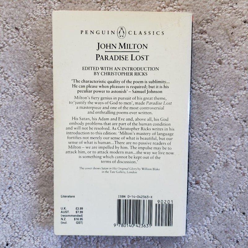 Paradise Lost (Penguin Classics Edition, 1989)