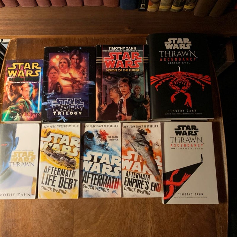 Star Wars Bundle: 3 Hardcover & 6 Paperbacks: The Cestus Deception, Thrawn, The Aftermath Trilogy, Thrawn Ascending: Chaos Rising and Lesser Evil, Vision of the Future, The Original Star Wars Trilogy