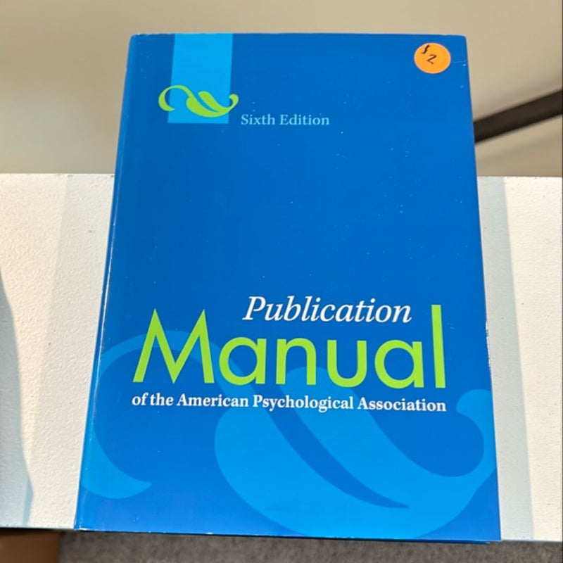 Publication Manual of the American Psychological Association