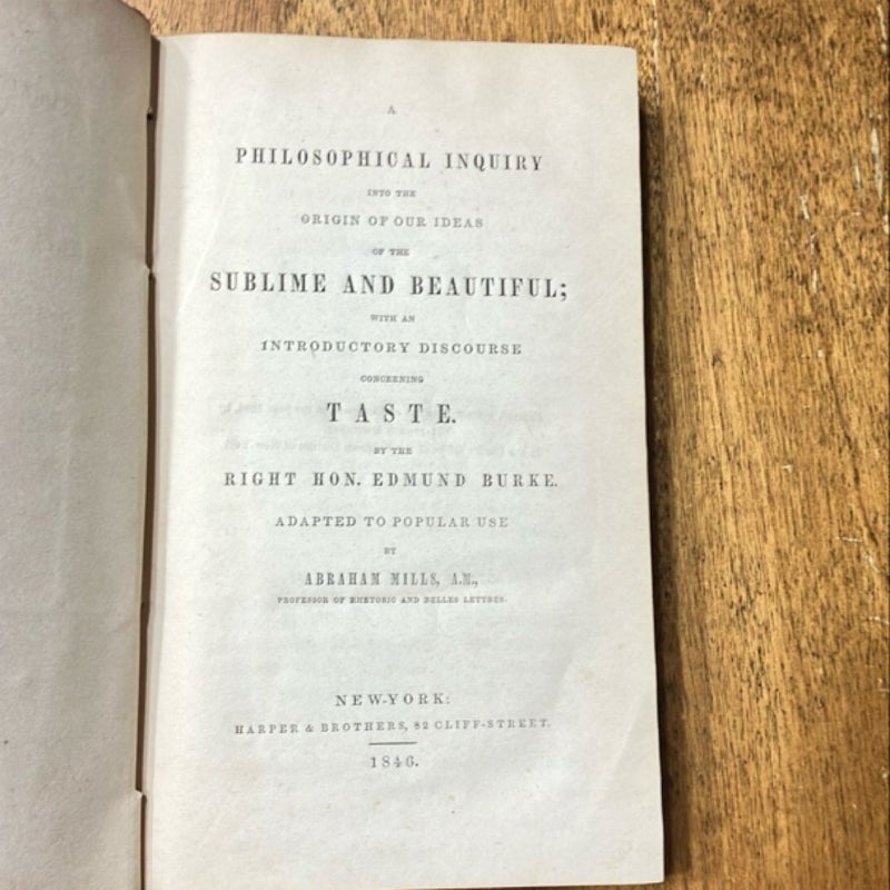 A Philosophical Inquiry into the Origin of our Ideas with an Introductory Discourse concerning Taste (1846)