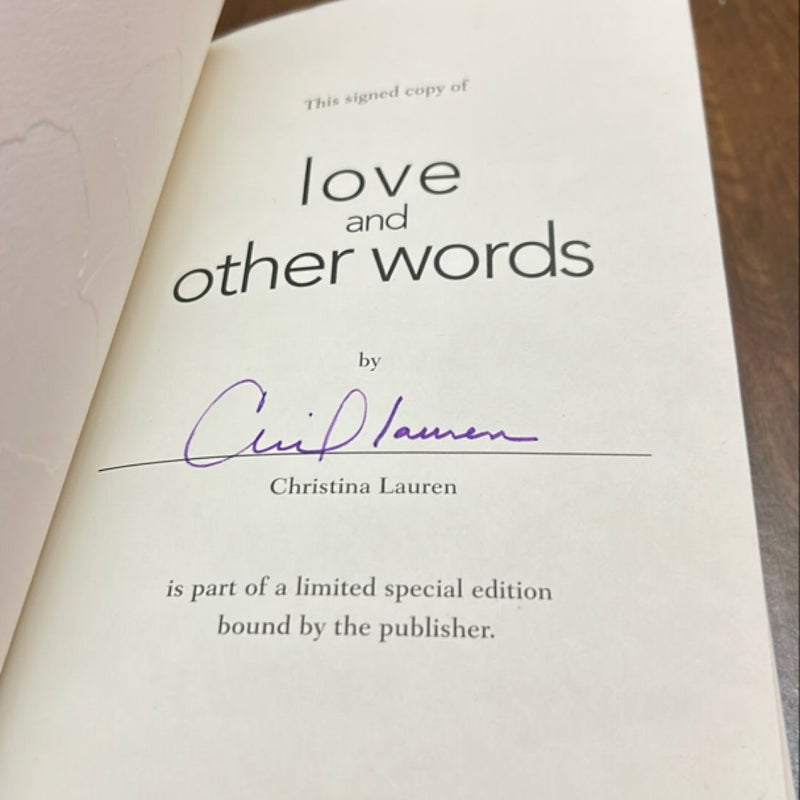 OOP Cover Limited Special Edition Bound by Author SIGNED Love and Other Words