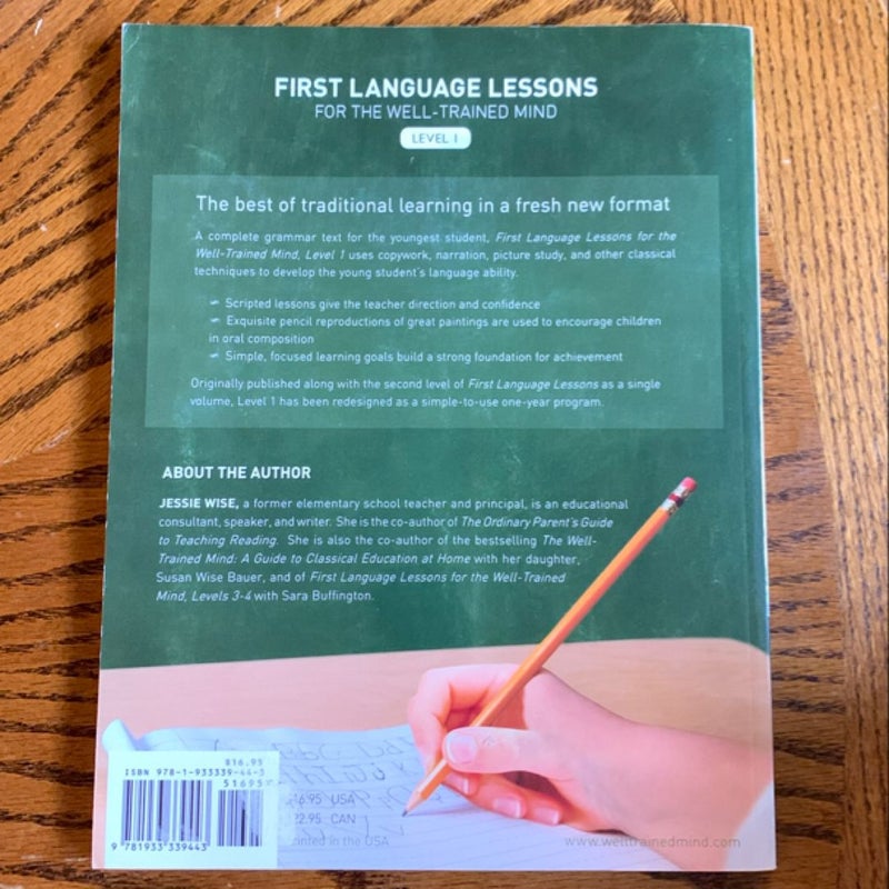 First Language Lessons for the Well-Trained Mind, Level 1