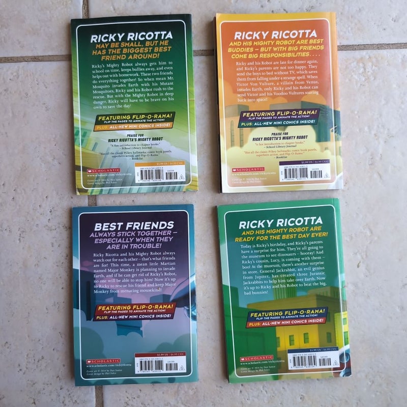 Set of 4 Ricky Ricotta's Mighty Robot (books 2-5)