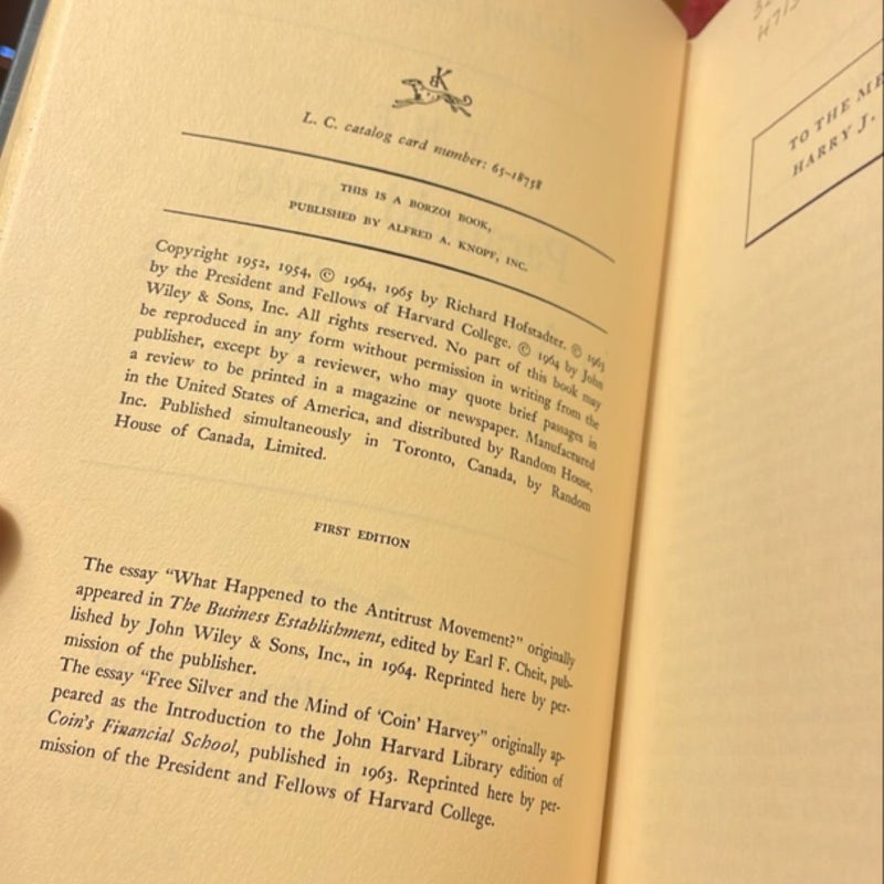 The Paranoid Style in American Politics and Other Essays (1965 First Edition)