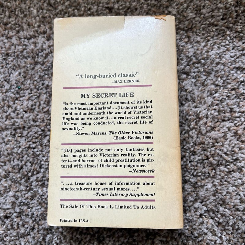 My Secret Life by Anonymous Victorian England Erotica Grove Press
