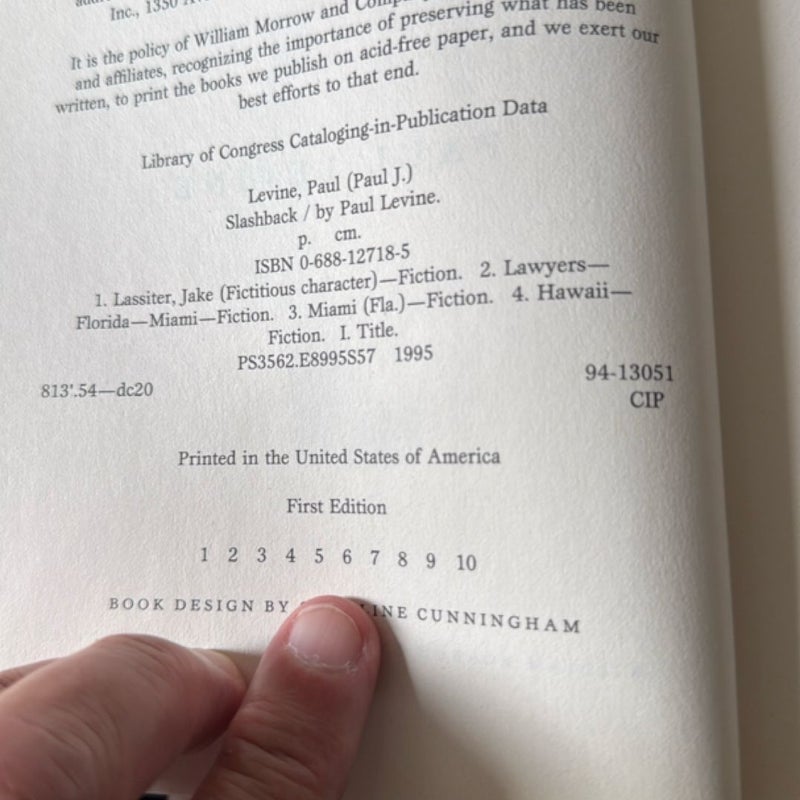  Slashback ( signed 1st edition  )