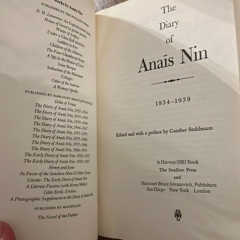 The Diary of Anais Nin Volume 2 1934-1939