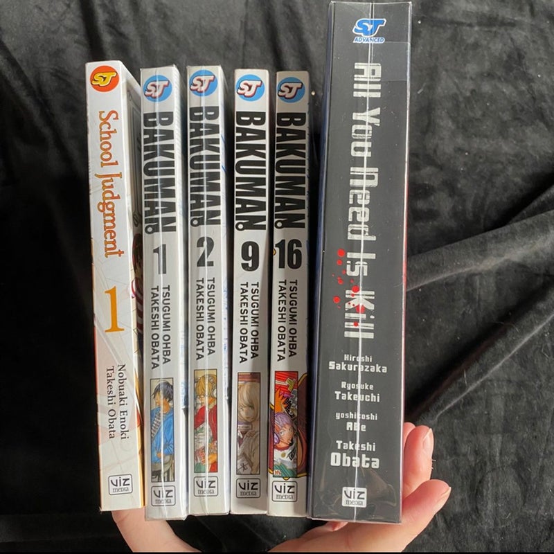 Takeshi Obata manga lot, All you need is kill, school judgement, bakuman