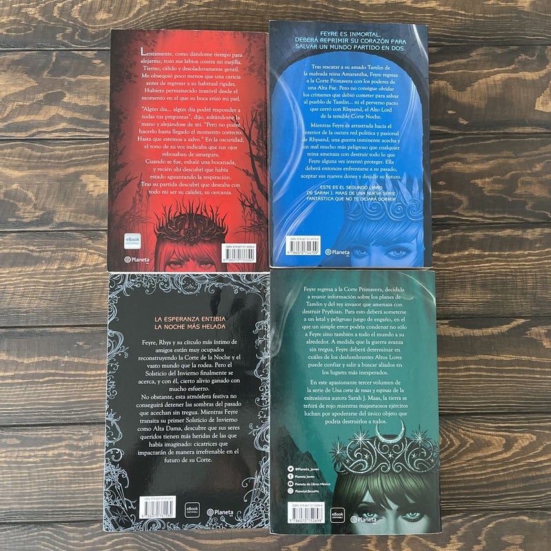 Spanish language set of Sarah J. Maas Books OOP covers