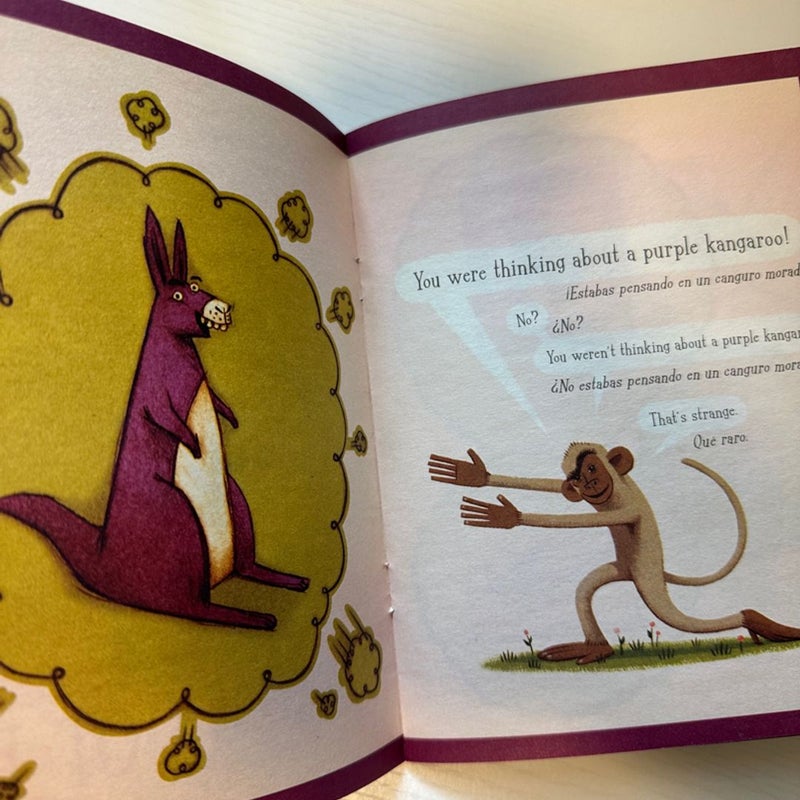 3 books: pout pout fish learns to read, the purple kangaroo, how do you hug a porcupine? 