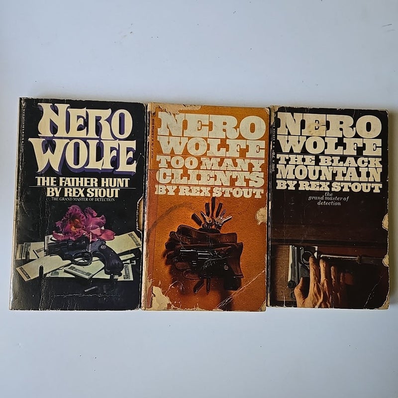 Nero Wolfe mysteries paperbacks lot 3 novels