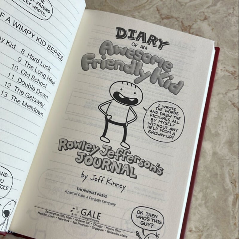 Diary of an Awesome Friendly Kid: Rowley Jefferson's Journal