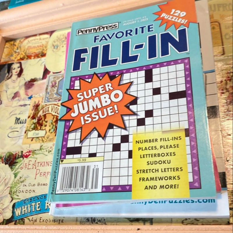 7 Penny Press Classic Fill In Puzzles Bundle Back issues never used