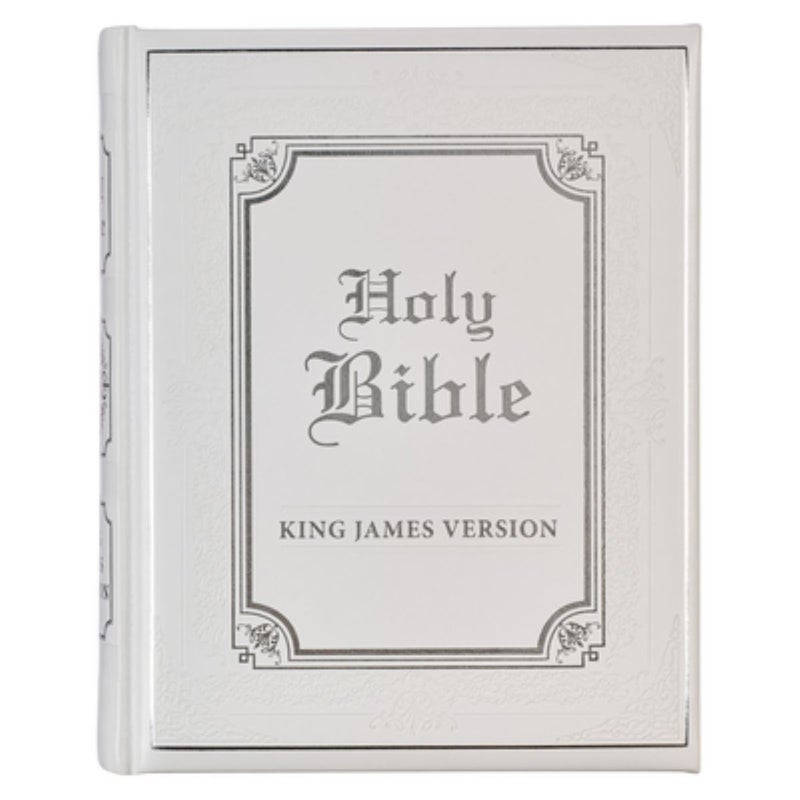 KJV Family Bible Faux Leather Padded HC, White