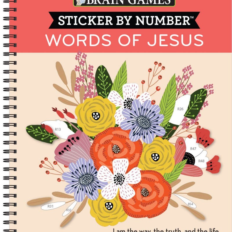 Brain Games - Sticker by Number: Words of Jesus (28 Images to Sticker)