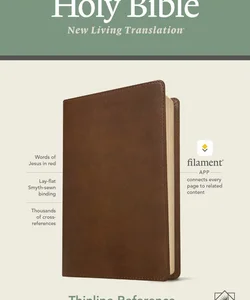 NLT Thinline Reference Bible, Filament Enabled Edition (Red Letter, LeatherLike, Rustic Brown)