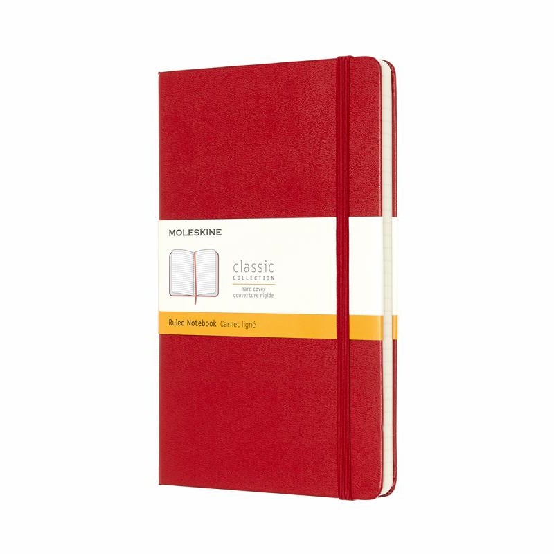 Moleskine Classic Notebook, Large, Ruled, Red, Hard Cover (5 X 8. 25)