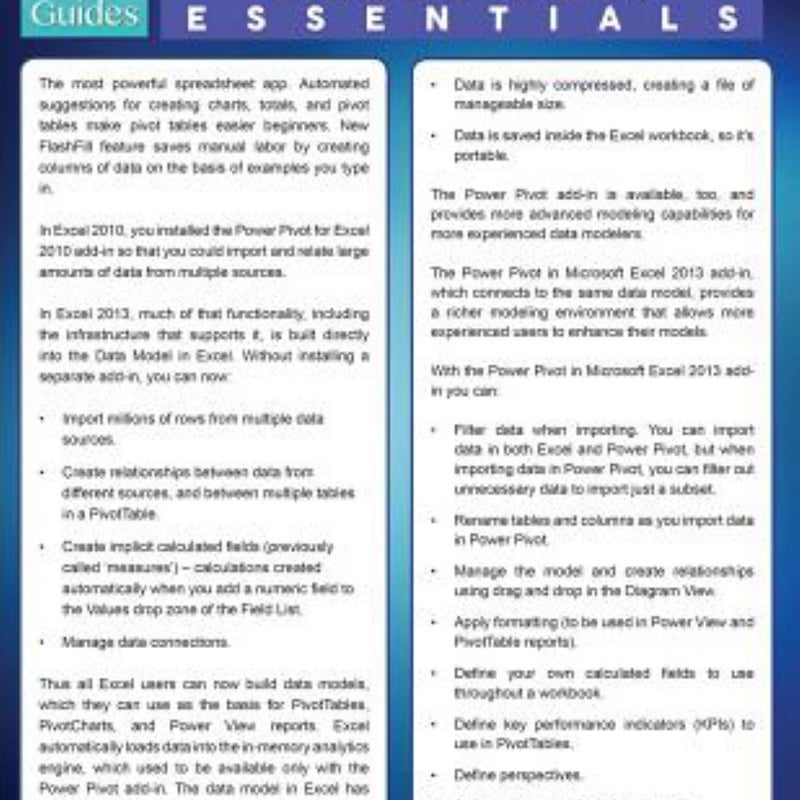 Microsoft Excel 2013 Essentials (Speedy Study Guide)