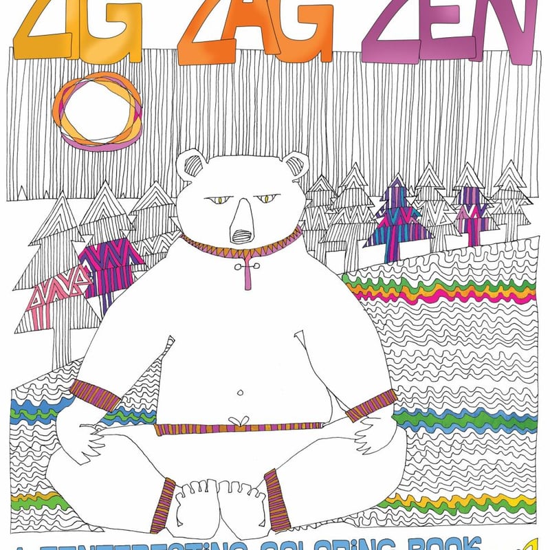 Zig zag zen colouring book by v carr pangobooks