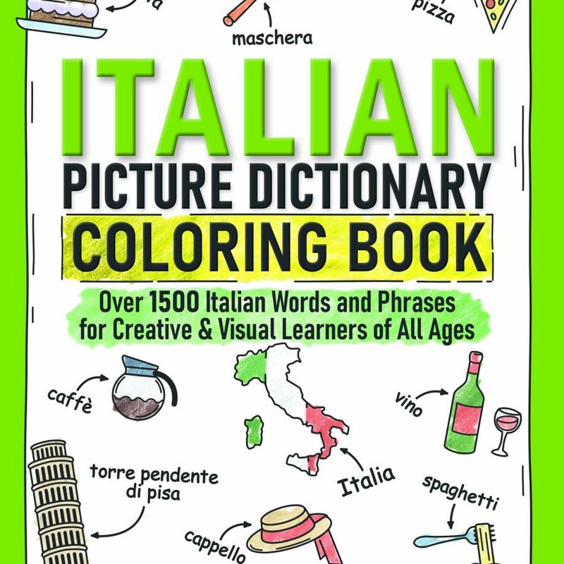 Italian Picture Dictionary Coloring Book