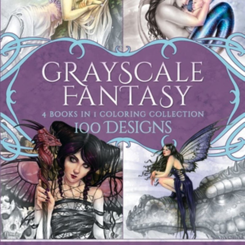 Grayscale Fantasy Coloring Collection