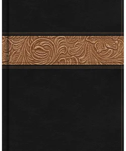 KJV Reader's Bible, Black/Brown Tooled LeatherTouch