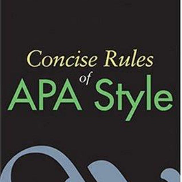 Concise Rules of APA Style