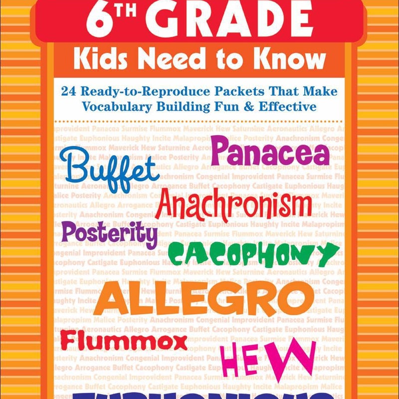 240 Vocabulary Words 6th Grade Kids Need to Know