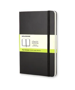 Moleskine Classic Notebook, Large, Plain, Black, Hard Cover (5 X 8. 25)